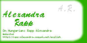 alexandra rapp business card